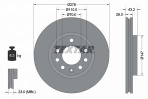 Textar 92156400 - Brzdový kotúč -