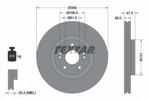 Textar 92157700 - Brzdový kotúč -