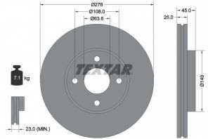 Textar 92159003 - Brzdový kotúč -