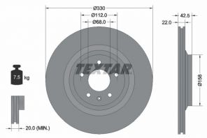 Textar 92160403 - Brzdový kotúč -