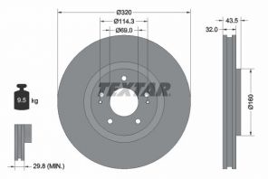 Textar 92169903 - Brzdový kotúč -