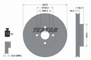 Textar 92180303 - Brzdový kotúč -