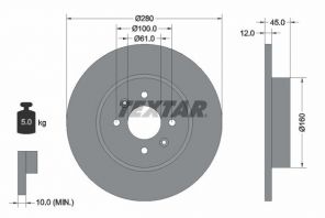 Textar 92181203 - Brzdový kotúč -