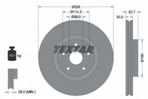 Textar 92194303 - Brzdový kotúč -