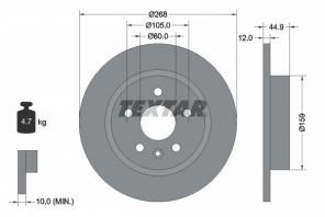 Textar 92205503 - Brzdový kotúč -
