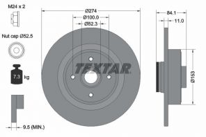Textar 92223200 - Brzdový kotúč -
