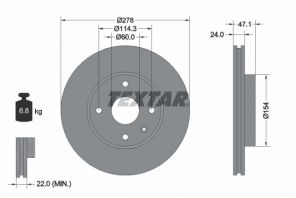 Textar 92227303 - Brzdový kotúč -