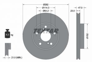 Textar 92227503 - Brzdový kotúč -