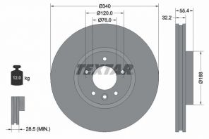 Textar 92230303 - Brzdový kotúč -