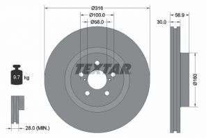 Textar 92236503 - Brzdový kotúč -