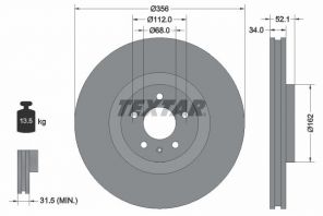 Textar 92238203 - Brzdový kotúč -