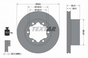 Textar 93143400 - Brzdový kotúč -