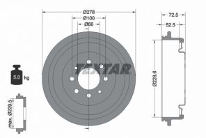 Textar 94013700 - Brzdový bubon -