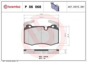Brembo P 06 068 - Brzdové platničky -