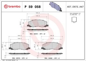 Brembo P 59 058 - Brzdové platničky -