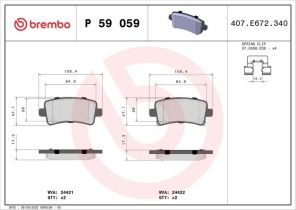 Brembo P 59 059 - Brzdové platničky -