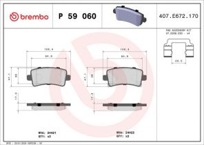 Brembo P 59 060 - Brzdové platničky -