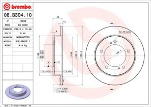 Brembo 08.B304.10 - Brzdový kotúč -