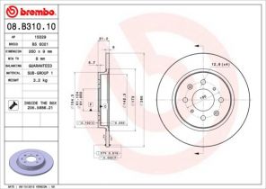 Brembo 08.B310.10 - Brzdový kotúč -