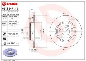 Brembo 08.B347.40 - Brzdový kotúč -