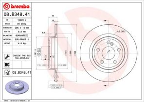 Brembo 08.B348.41 - Brzdový kotúč -