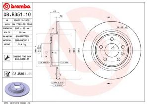 Brembo 08.B351.11 - Brzdový kotúč -