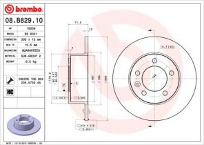 Brembo 08.B829.10 - Brzdový kotúč -