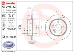 Brembo 08.4738.21 - Brzdový kotúč -