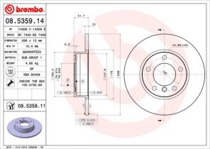 Brembo 08.5359.11 - Brzdový kotúč -