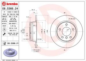 Brembo 08.5366.21 - Brzdový kotúč -
