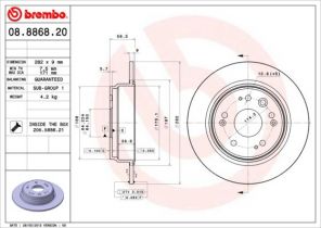 Brembo 08.8868.20 - Brzdový kotúč -