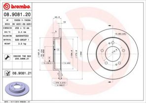 Brembo 08.9081.20 - Brzdový kotúč -