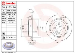 Brembo 08.9163.20 - Brzdový kotúč -