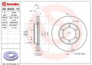 Brembo 09.B402.10 - Brzdový kotúč