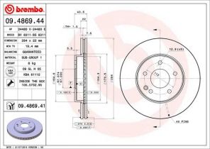Brembo 09.4869.41 - Brzdový kotúč -