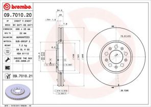 Brembo 09.7010.21 - Brzdový kotúč -