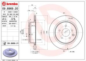 Brembo 09.8969.20 - Brzdový kotúč -