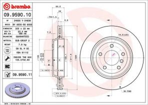 Brembo 09.9590.11 - Brzdový kotúč -