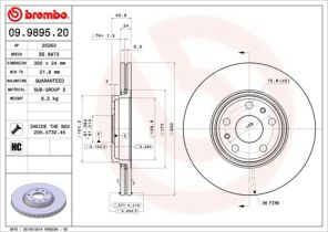 Brembo 09.9895.20 - Brzdový kotúč