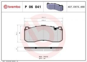 Brembo P 06 041 - Brzdové platničky -
