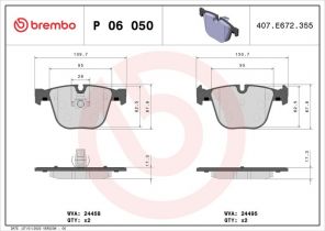 Brembo P 06 050 - Brzdové platničky -