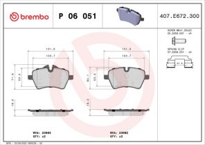 Brembo P 06 051 - Brzdové platničky -