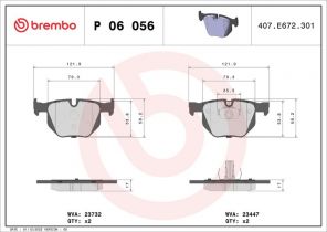 Brembo P 06 056 - Brzdové platničky -
