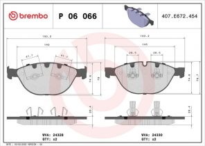 Brembo P 06 066 - Brzdové platničky -