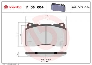 Brembo P 09 004 - Brzdové platničky -