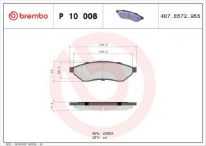 Brembo P 10 008 - Brzdové platničky -