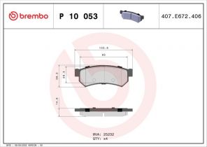 Brembo P 10 053 - Brzdové platničky -
