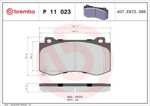 Brembo P 11 023 - Brzdové platničky -
