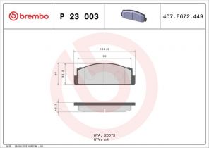 Brembo P 23 003 - Brzdové platničky -