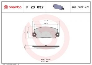 Brembo P 23 032 - Brzdové platničky -